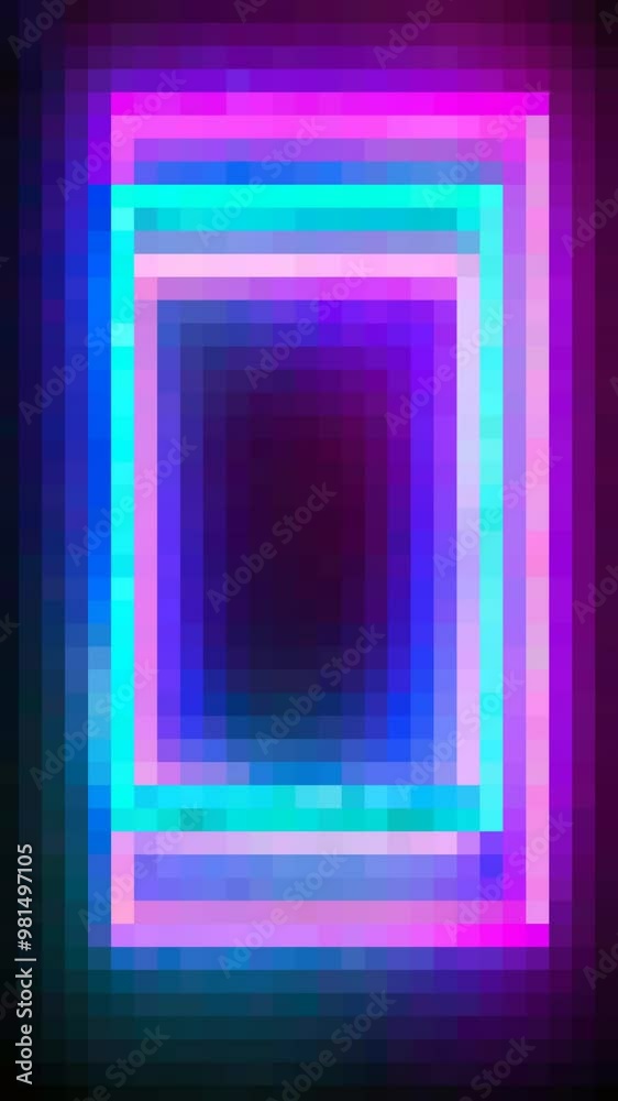 Colorful neon pixel art background vertical video Colorful neon pixel art background vertical video