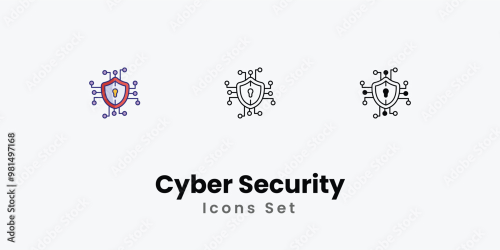 Cyber Security Icons thin line and glyph vector icon stock illustration Cyber Security Icons thin line and glyph vector icon stock illustration
