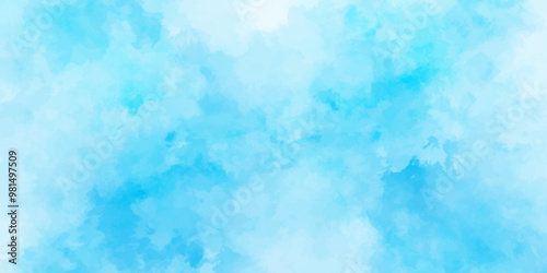 Abstract white and blue color frozen ice surface design background. soft sky blue watercolor sky and clouds, Light blue background with watercolor. gradient light white sky background with clouds.