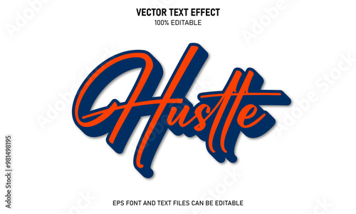 Hustle 3d editable text effect
