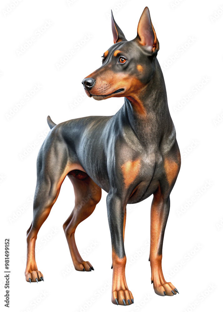 Playful Doberman Dog in Motion