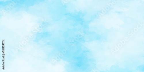 Abstract white and blue color frozen ice surface design background. soft sky blue watercolor sky and clouds, Light blue background with watercolor. gradient light white sky background with clouds.