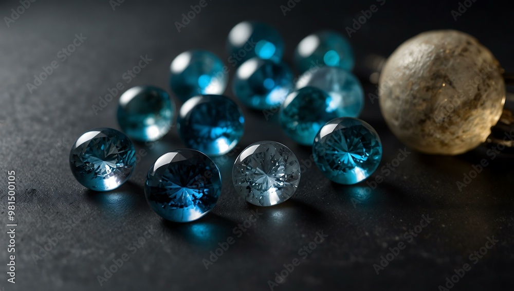 Moon gemstones depicting a calm night.