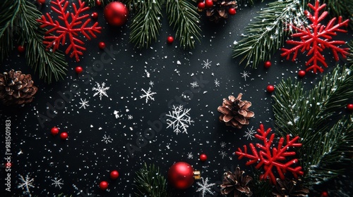christmas background with snowflakes created with Generative AI transparent background