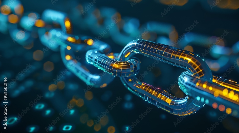 Digital Chain Links Serving as Symbols for Blockchain Technology and Enhanced Connectivity in the Modern World Digital Chain Links Serving as Symbols for Blockchain Technology and Enhanced Connectivity in the Modern World
