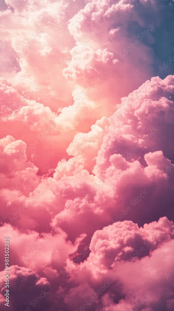 Pink fluffy clouds in a vibrant sky Pink fluffy clouds in a vibrant sky