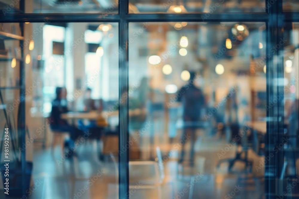 Contemporary Modern Office Space Featuring a Collaborative Work Environment and an Artistic Blurred Background Contemporary Modern Office Space Featuring a Collaborative Work Environment and an Artistic Blurred Background