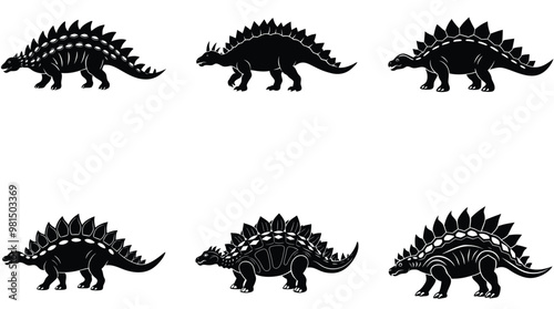 Ankylosaurus silhouette vector illustration