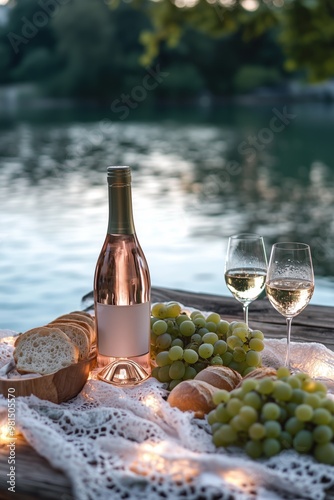 bottle of wine and grapes