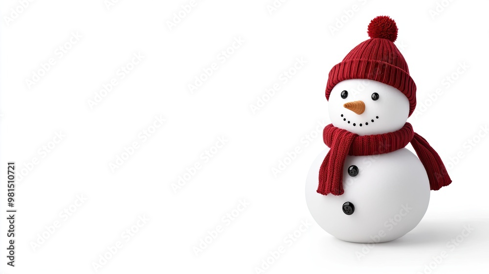 A charming snowman sits proudly, adorned with a bright red hat and scarf, emphasizing the festive atmosphere of winter and the joy of the holiday season A charming snowman sits proudly, adorned with a bright red hat and scarf, emphasizing the festive atmosphere of winter and the joy of the holiday season