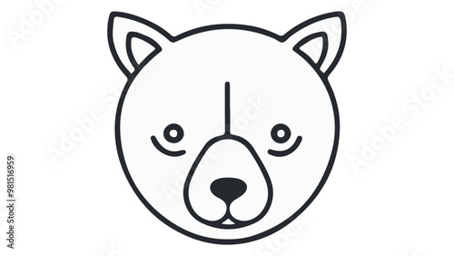 cute confused animal face vector illustration