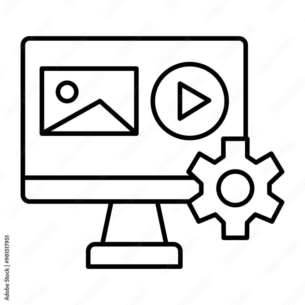 Content Management Vector Line Icons Design Content Management Vector Line Icons Design