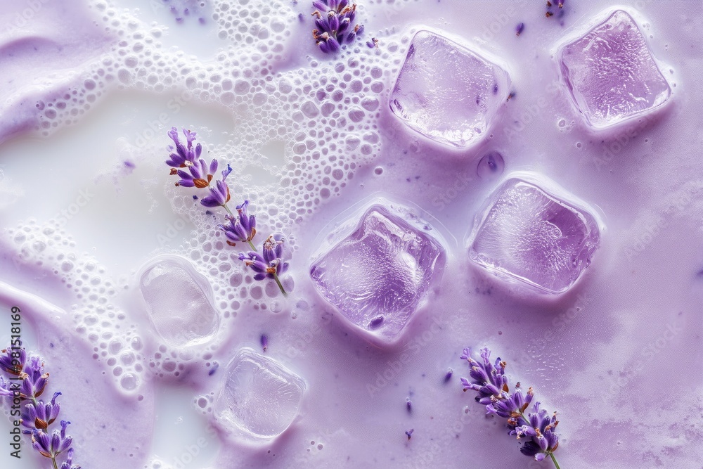 ice cream texture with lavender flower