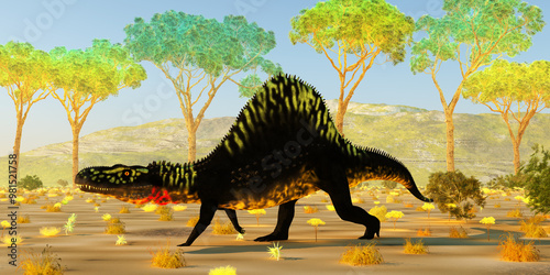 Arizonasaurus Dinosaur - Arizonasaurus was a sailback carnivorous archosaur that lived in Arizona, North America in the Triassic Period. photo