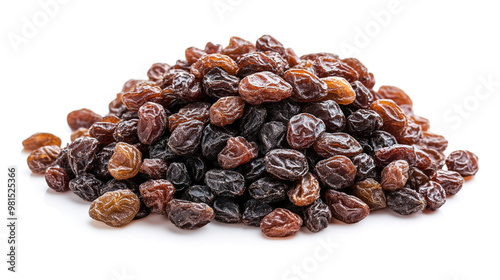 Pile dark dried raisins