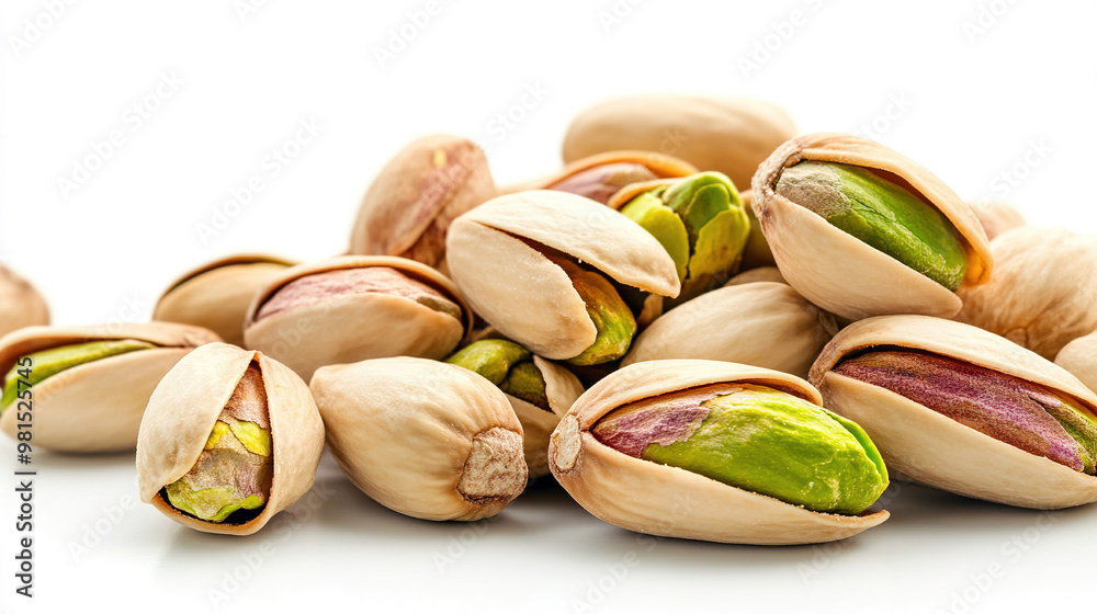 pistachio nuts on white background pistachio nuts on white background