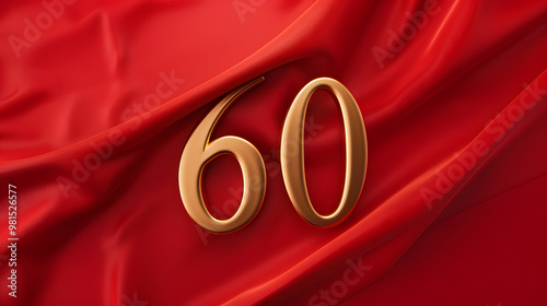 Gold Arabic Numerals 60 | Elegant and Timeless Number Design in Golden Finish photo