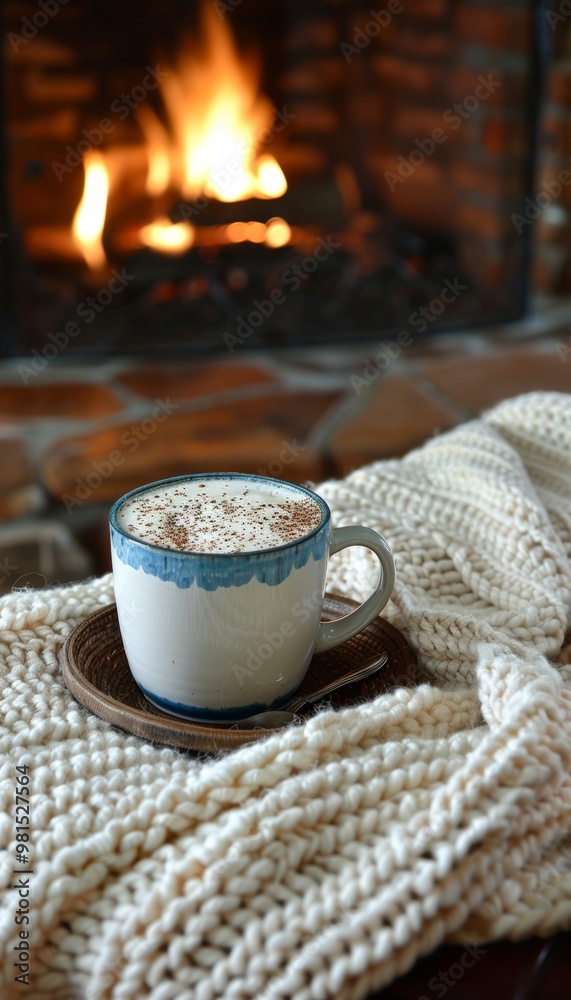 Cozy blanket and warm beverage the perfect setup for a relaxing evening at home Cozy blanket and warm beverage the perfect setup for a relaxing evening at home