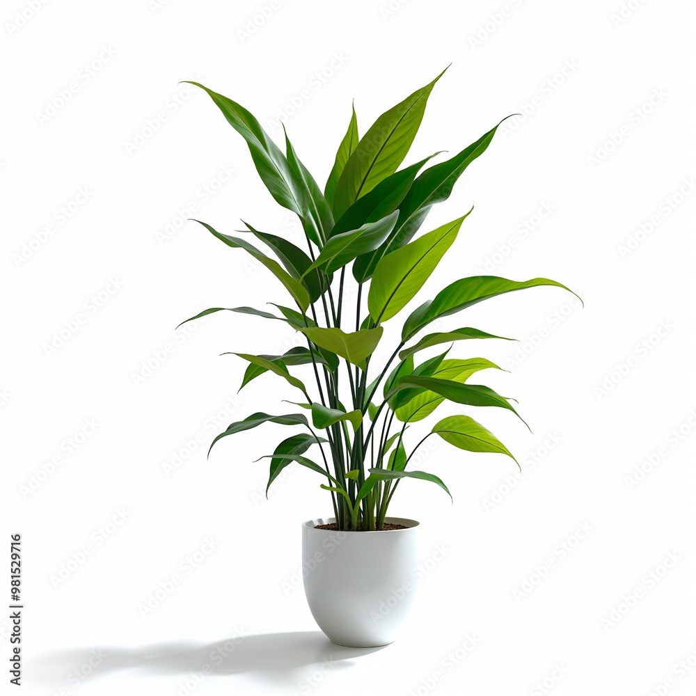 Fototapeta premium Isolated Tropical Plant in Decorative Indoor Space with Transparent Background