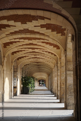 Gorgeous scene at Place des Vosges on a sunny morning