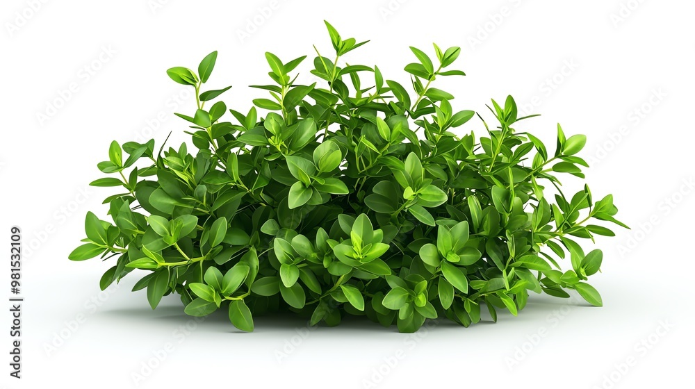 Lush green bush set against on flat background. Lush green bush set against on flat background.