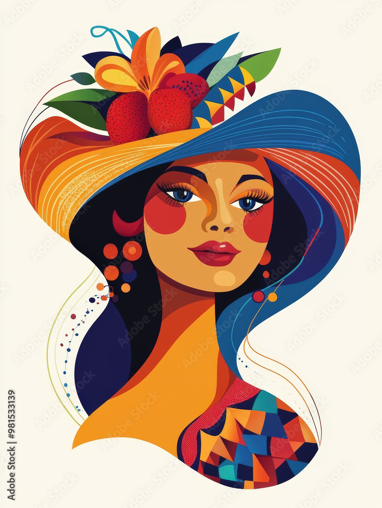 T-Shirt Design with a Colorful Abstract Woman's Portrait in Simple Geometric Shapes
T-Shirt Design with a Colorful Abstract Woman's Portrait in Simple Geometric Shapes