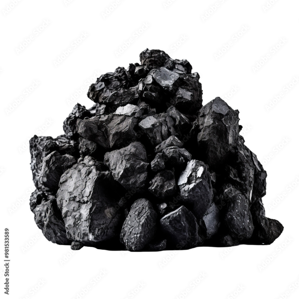 Obraz premium Black coal isolated on white background