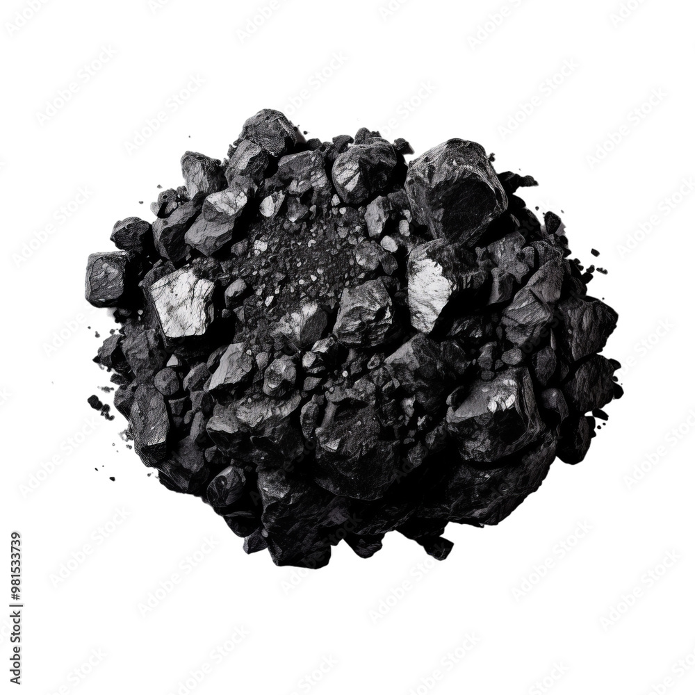 Obraz premium Black coal isolated on white background