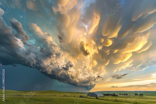 A brush emitting smoke in a dynamic display of combustion, The dynamic dance of cumulonimbus clouds building to a crescendo in the sky