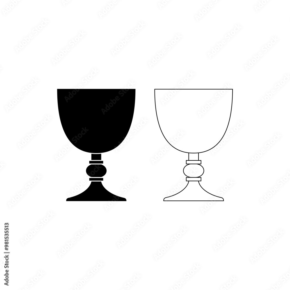 Medieval goblet icon isolated on white background Medieval goblet icon isolated on white background