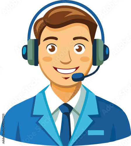 Smiling customer service representative with a headset, representing professional communication and support