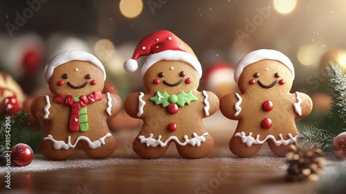 Christmas gingerbread with festive decoration