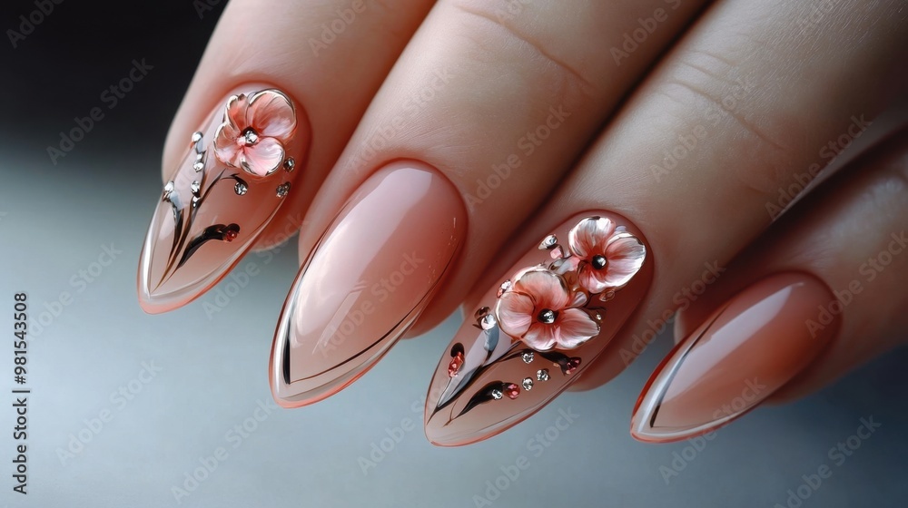 A hand with a flower design on it A hand with a flower design on it