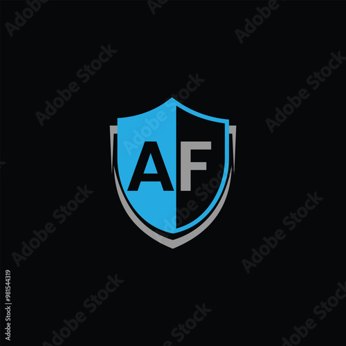 Abstract Protective Security Shield With Letter AF