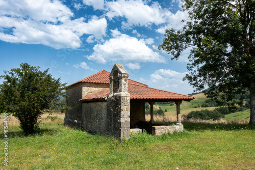 18th century Santo Medero hermitage in Isongo. Cangas de Onis, Asturias, Spain.