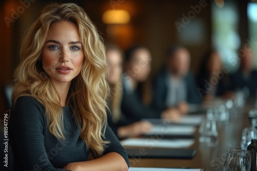 Young businesswoman looking confident in a meeting