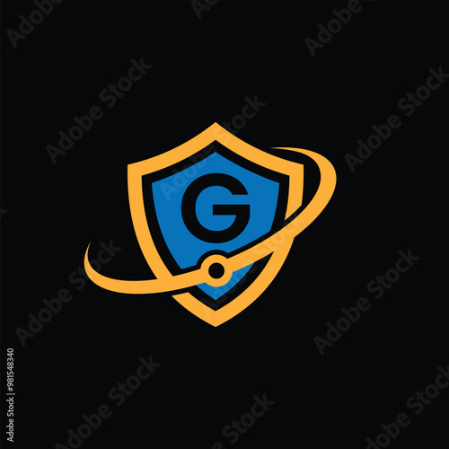 Vector Security Shield With Letter G Logo