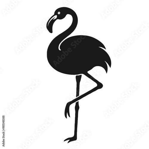 flamingo silhouette isolated on white