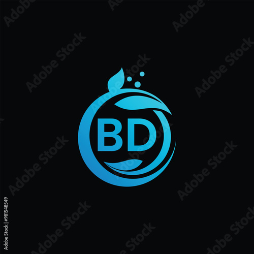 Modern Natural Beauty Care Logo With Letter BD