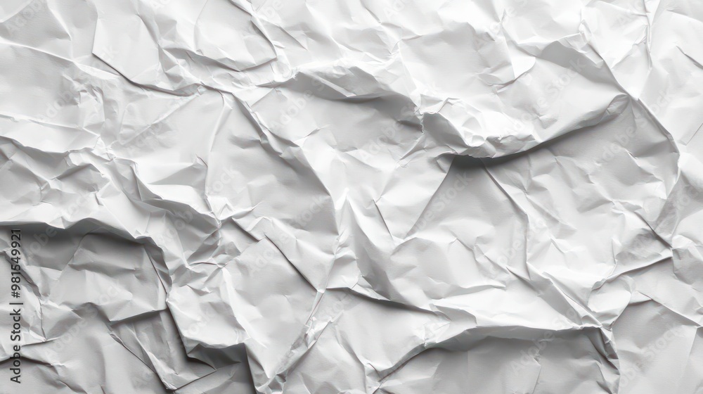 Fototapeta premium white crumpled paper background texture pattern overlay transparent background