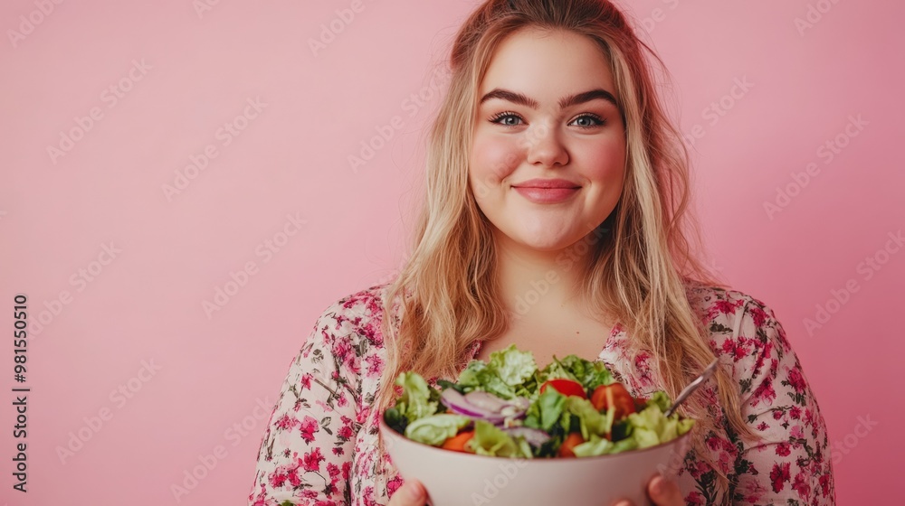 Healthy Living: Woman with Fresh Salad Healthy Living: Woman with Fresh Salad