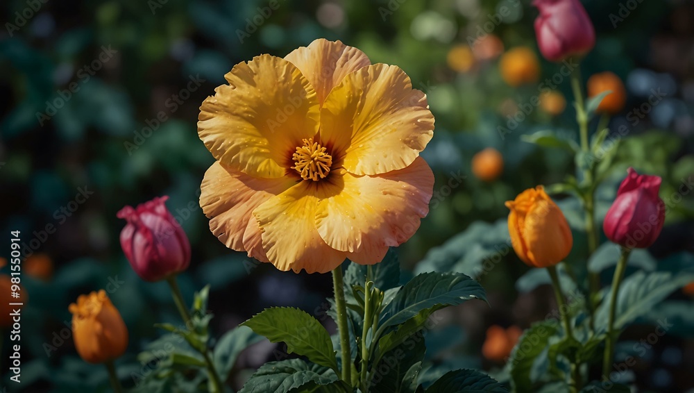 Single flower painting enhancing garden beauty. Single flower painting enhancing garden beauty.