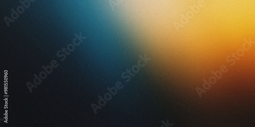 Gradient background with dark petrol blue, golden amber, and smoky olive tones, noise texture effect