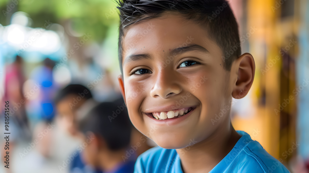 Smiling Hispanic boy at school Smiling Hispanic boy at school