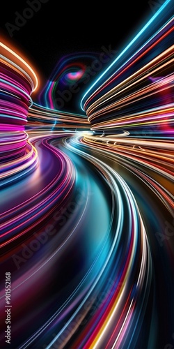 Vibrant Neon Abstract Backg...