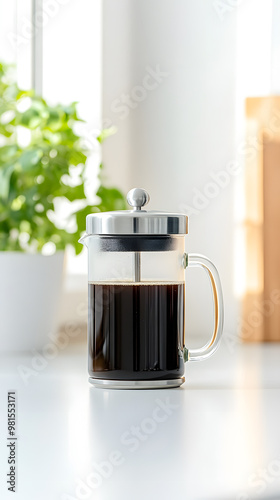 French Press Coffee Tool on Table | Essential Equipment for Brewing Rich and Flavorful Coffee