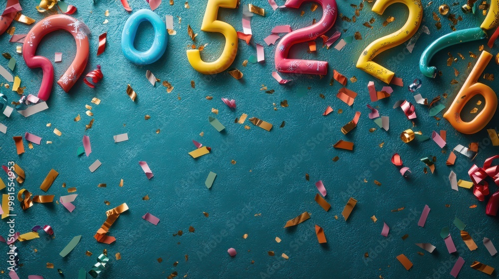 Obraz premium Numbers 2024. Festive background or backdrop with copy space for text.