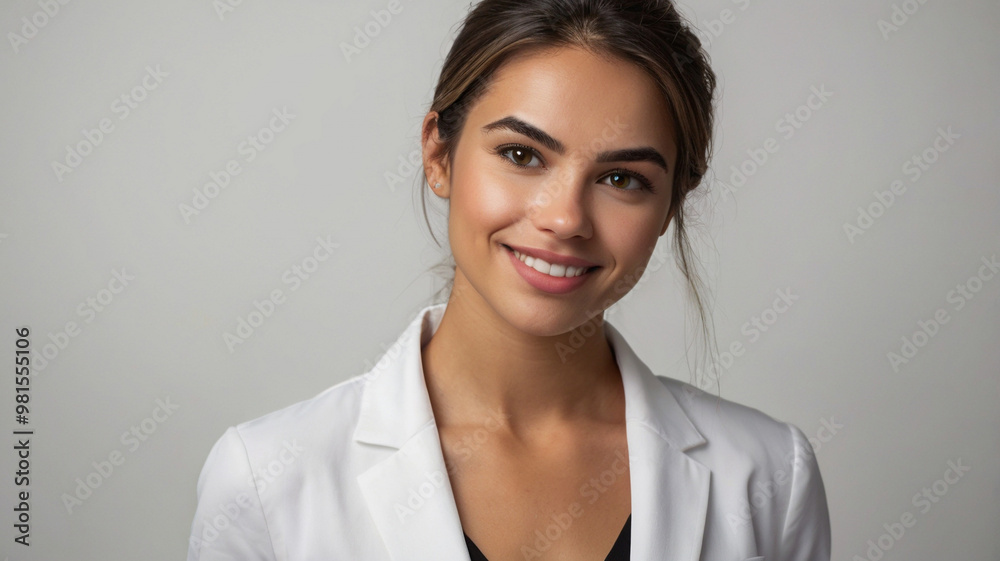 Portrait of happy business woman at workplace in office. Young beautiful female worker. Portrait of happy business woman at workplace in office. Young beautiful female worker.