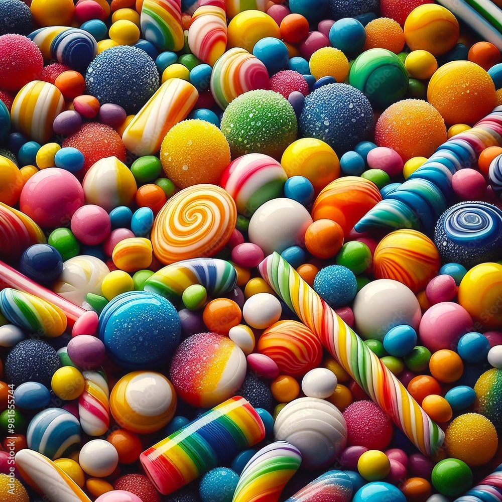 Fototapeta premium Candy mix with sour candy and sweet ones