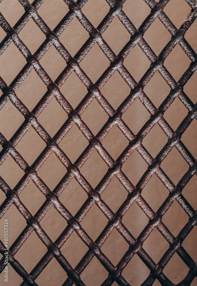 Naklejka premium old cast iron grating in diamonds